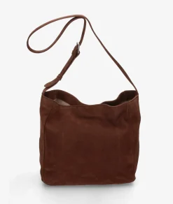 Bolso de piel BLOOM - CNP TEXAS en serraje marrón