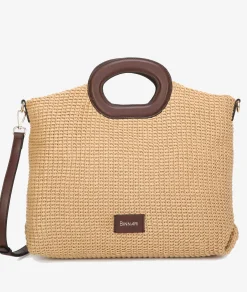 Bolso de rafia pabloochoa.shoes 20950 en camel