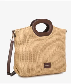 Bolso de rafia pabloochoa.shoes 20950 en camel