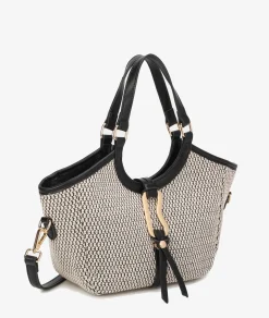 Bolso de rafia pabloochoa.shoes 21022 en negro