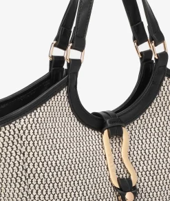 Bolso de rafia pabloochoa.shoes 21022 en negro