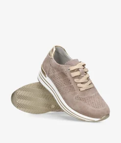 Deportivos St. Gallen LINES en serraje taupe
