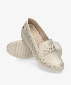 Mocasines Amarpies 30118 en platino