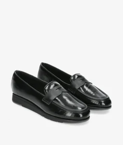 Mocasines Flex&Go ST1122 en charol negro