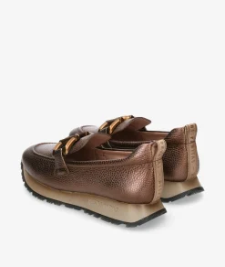 Mocasines Hispanitas HI254386 en taupe metalizado