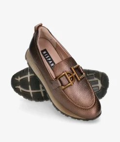 Mocasines Hispanitas HI254386 en taupe metalizado