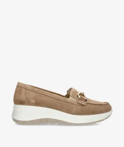 Mocasines Imac 105161 en serraje taupe