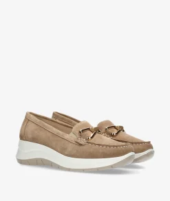 Mocasines Imac 105161 en serraje taupe