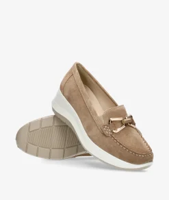 Mocasines Imac 105161 en serraje taupe