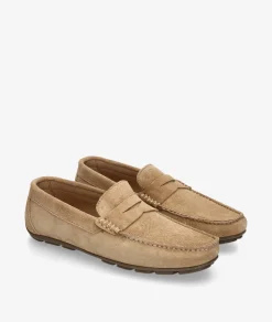 Mocasines Traveris 33720 en serraje taupe