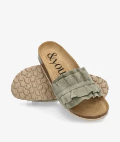 Sandalias bloom&you LILA en serraje verde