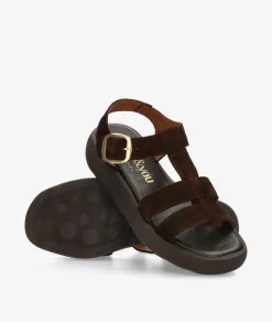 Sandalias bloom&you LILIA en serraje marrón