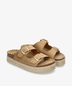 Sandalias bloom&you NENUFAR DOBLE en serraje taupe