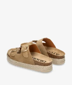 Sandalias bloom&you NENUFAR DOBLE en serraje taupe