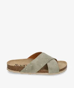 Sandalias bloom&you TULIPE TACHAS en serraje verde