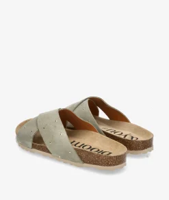 Sandalias bloom&you TULIPE TACHAS en serraje verde