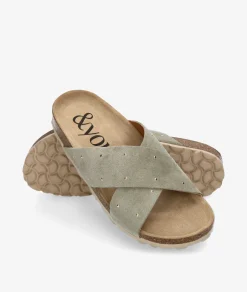 Sandalias bloom&you TULIPE TACHAS en serraje verde