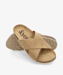 Sandalias bloom&you TULIPE TACHAS en serraje taupe
