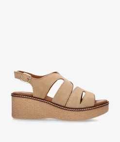 Sandalias pabloochoa.shoes 2666 en serraje taupe