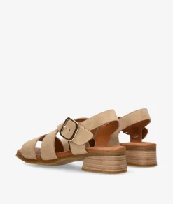 Sandalias pabloochoa.shoes 2674 en serraje taupe