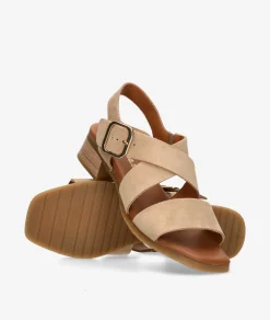 Sandalias pabloochoa.shoes 2674 en serraje taupe