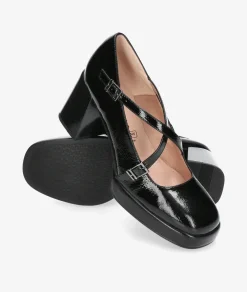 vestir con plataforma Hispanitas HI243660 en charol negro