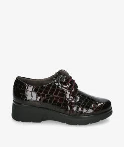 Zapatos inglés Pitillos 10751 en coco burdeos