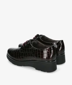 Zapatos inglés Pitillos 10751 en coco burdeos