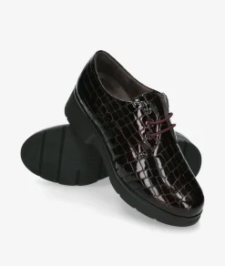 Zapatos inglés Pitillos 10751 en coco burdeos