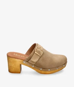 Zuecos bloom&you KATY en serraje taupe