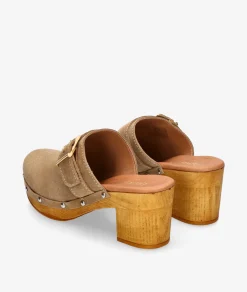 Zuecos bloom&you KATY en serraje taupe